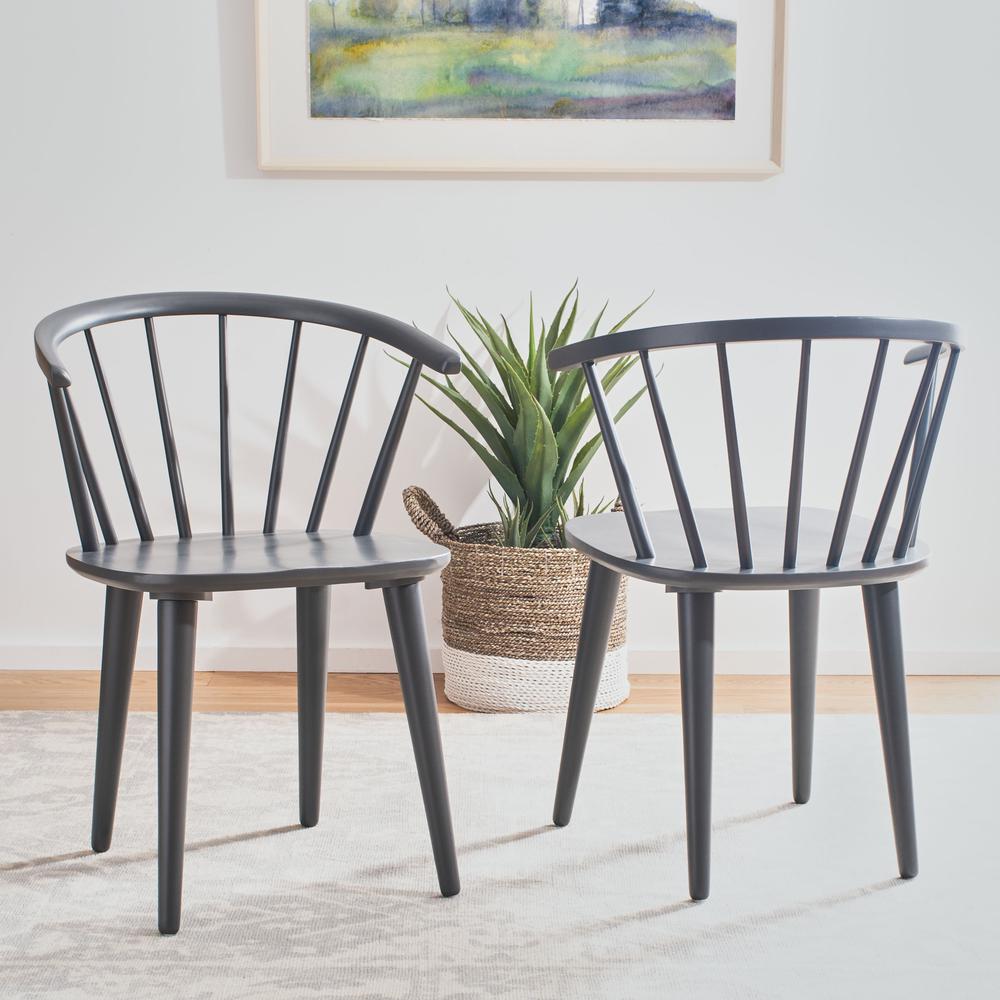 Blanchard Mid-Century Curved Spindle Side Chair, Grey (Set of 2). Picture 2