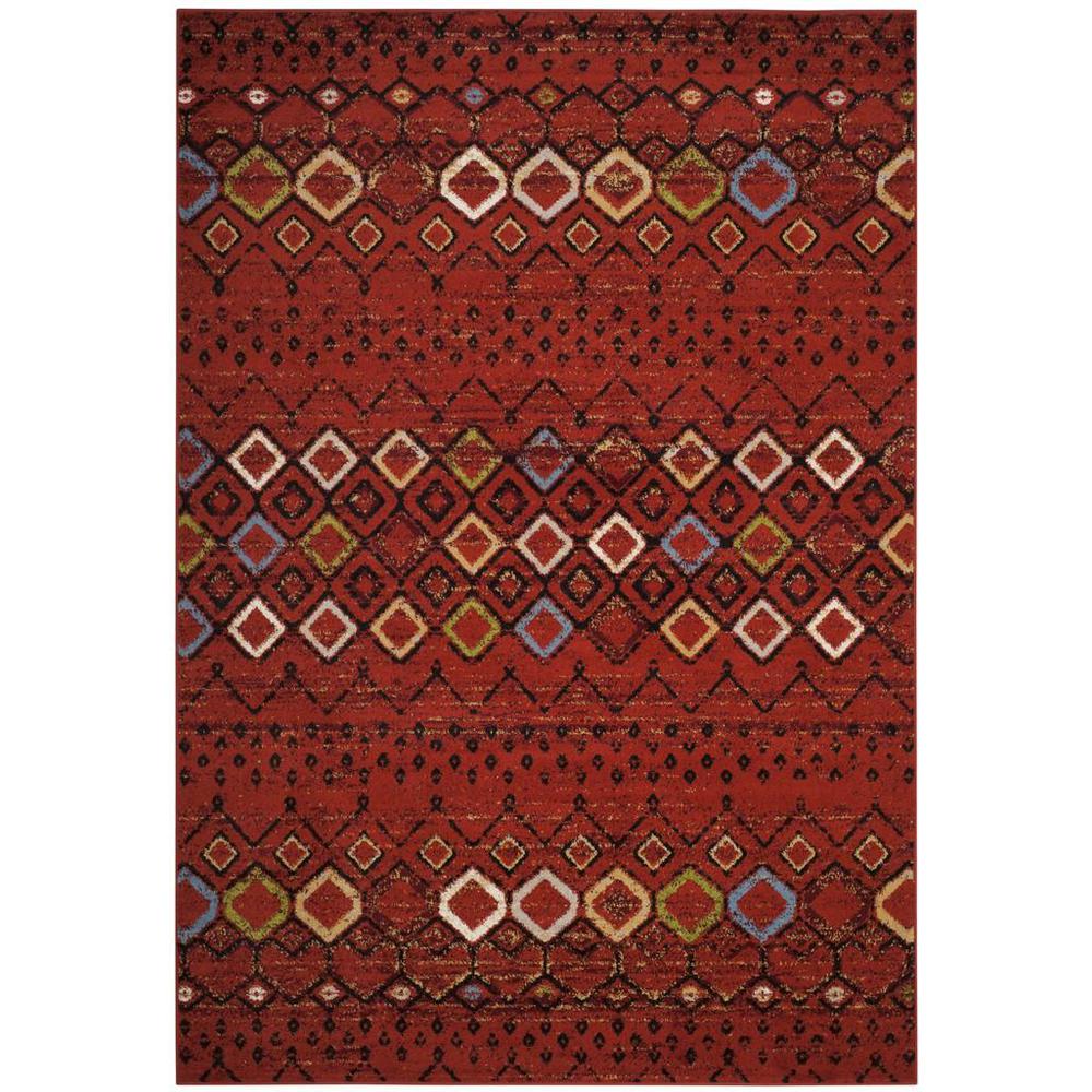 AMSTERDAM, TERRACOTTA / MULTI, 6'-7" X 9'-2", Area Rug. Picture 1