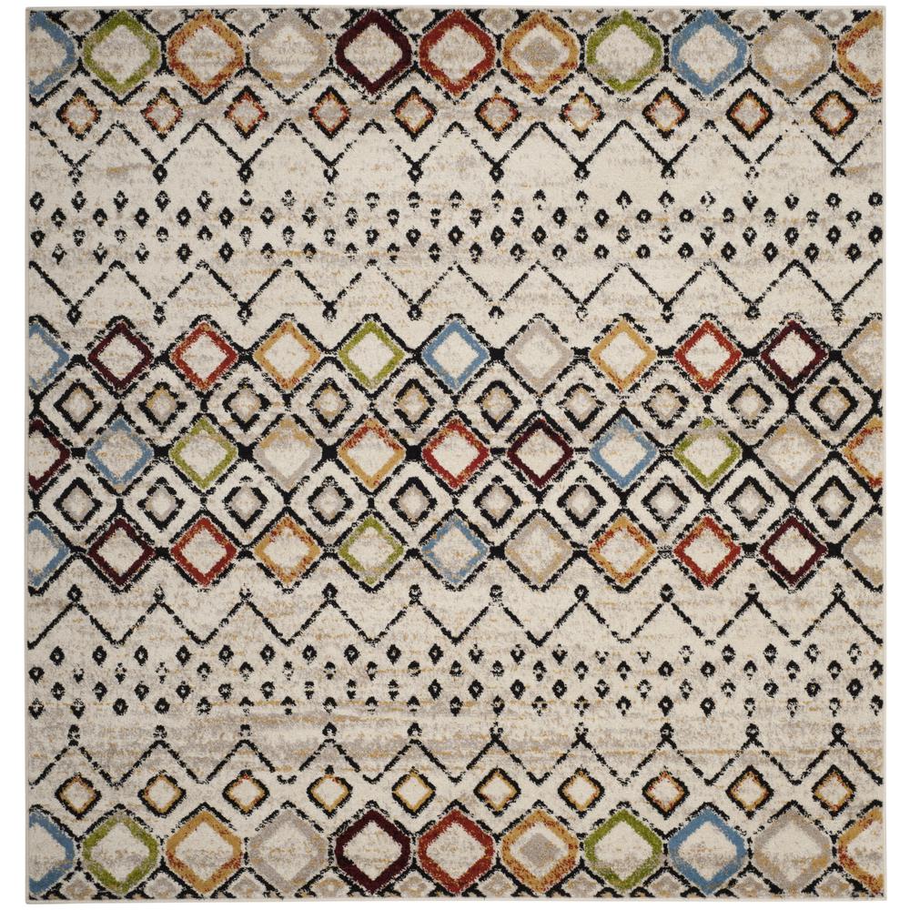 AMSTERDAM, IVORY / MULTI, 6'-7" X 6'-7" Square, Area Rug. Picture 1