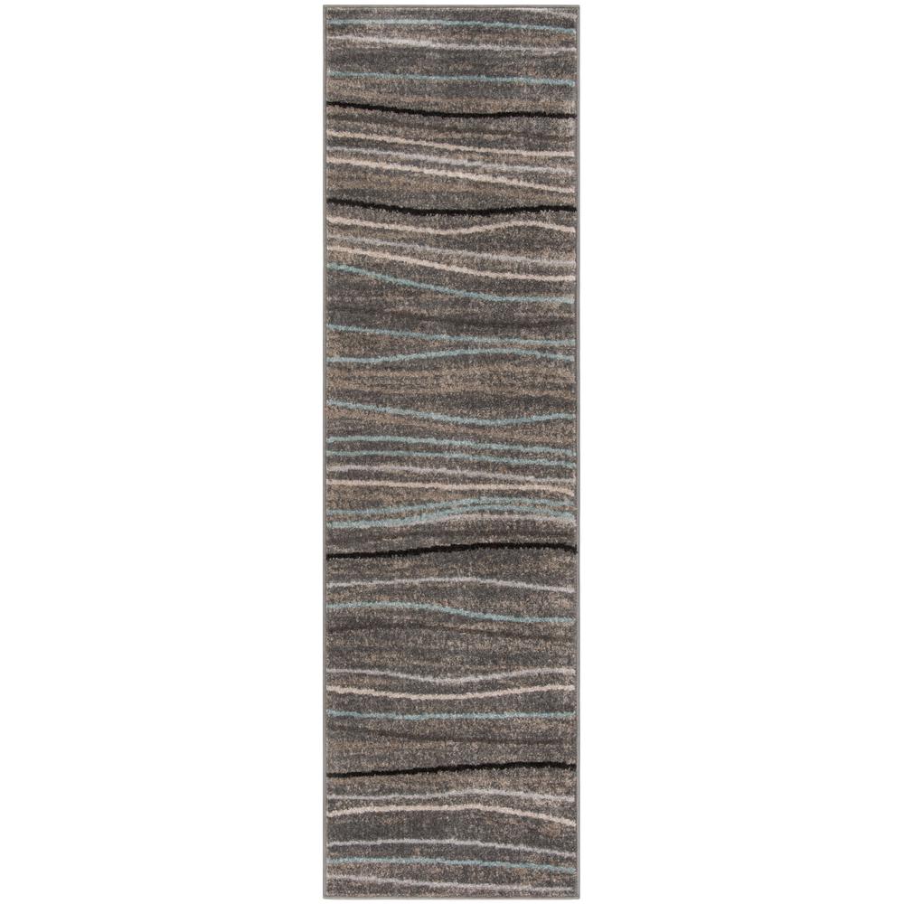 AMSTERDAM, SILVER / BEIGE, 2'-3" X 8', Area Rug. Picture 1