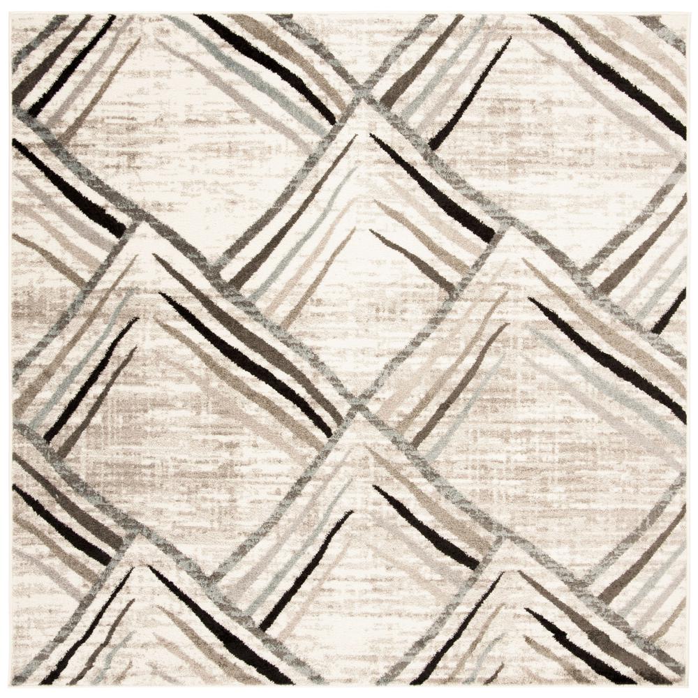 AMSTERDAM, CREAM / CHARCOAL, 6'-7" X 6'-7" Square, Area Rug. Picture 1