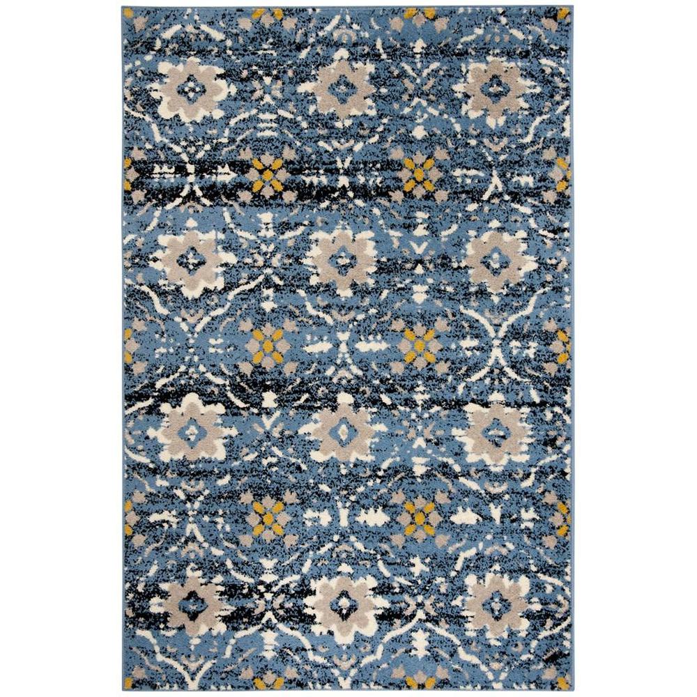 AMSTERDAM, BLUE / CREME, 4' X 6', Area Rug. Picture 1