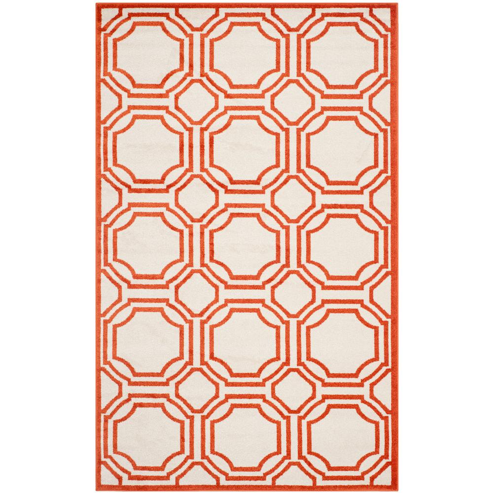 AMHERST, IVORY / ORANGE, 5'-3" X 8', Area Rug. Picture 1