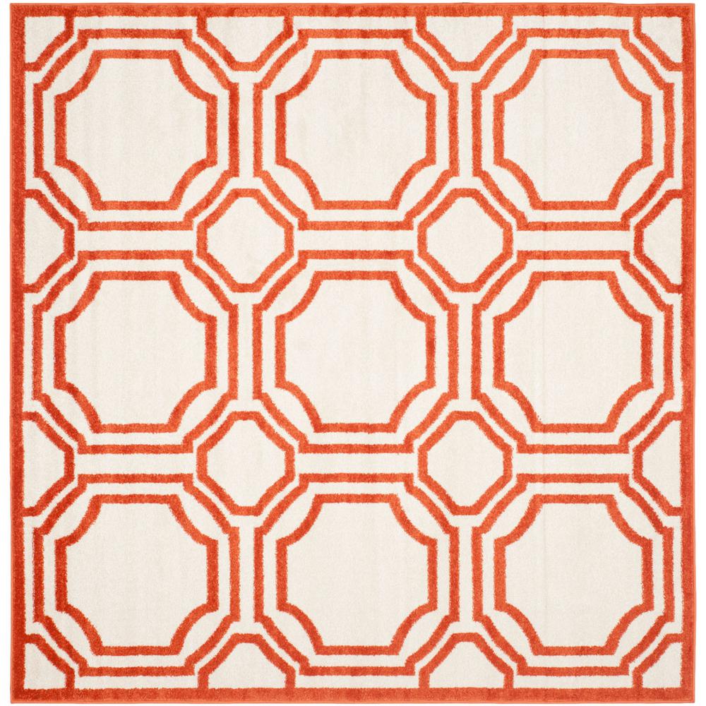 AMHERST, IVORY / ORANGE, 5' X 5' Square, Area Rug, AMT411F-5SQ. Picture 1