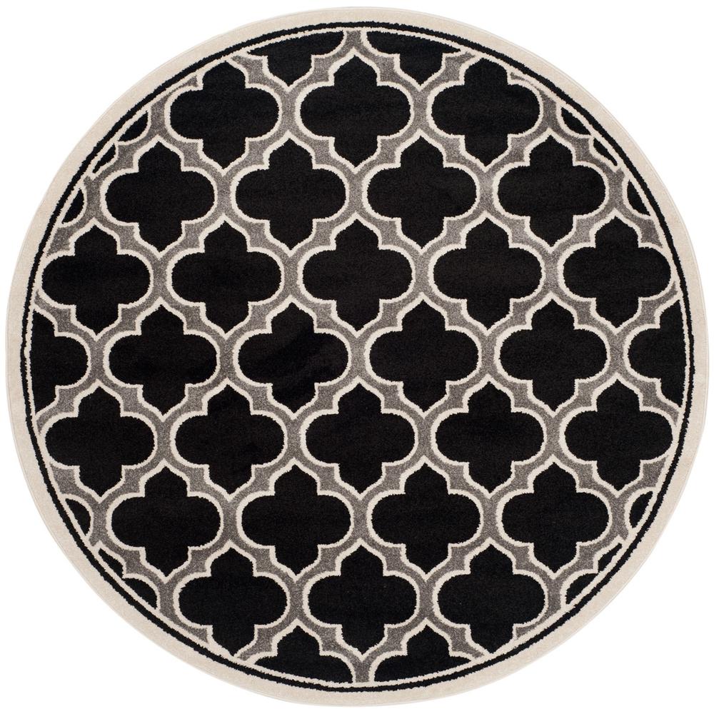 AMHERST, ANTHRACITE / IVORY, 7' X 7' Round, Area Rug, AMT412G-7R. Picture 1