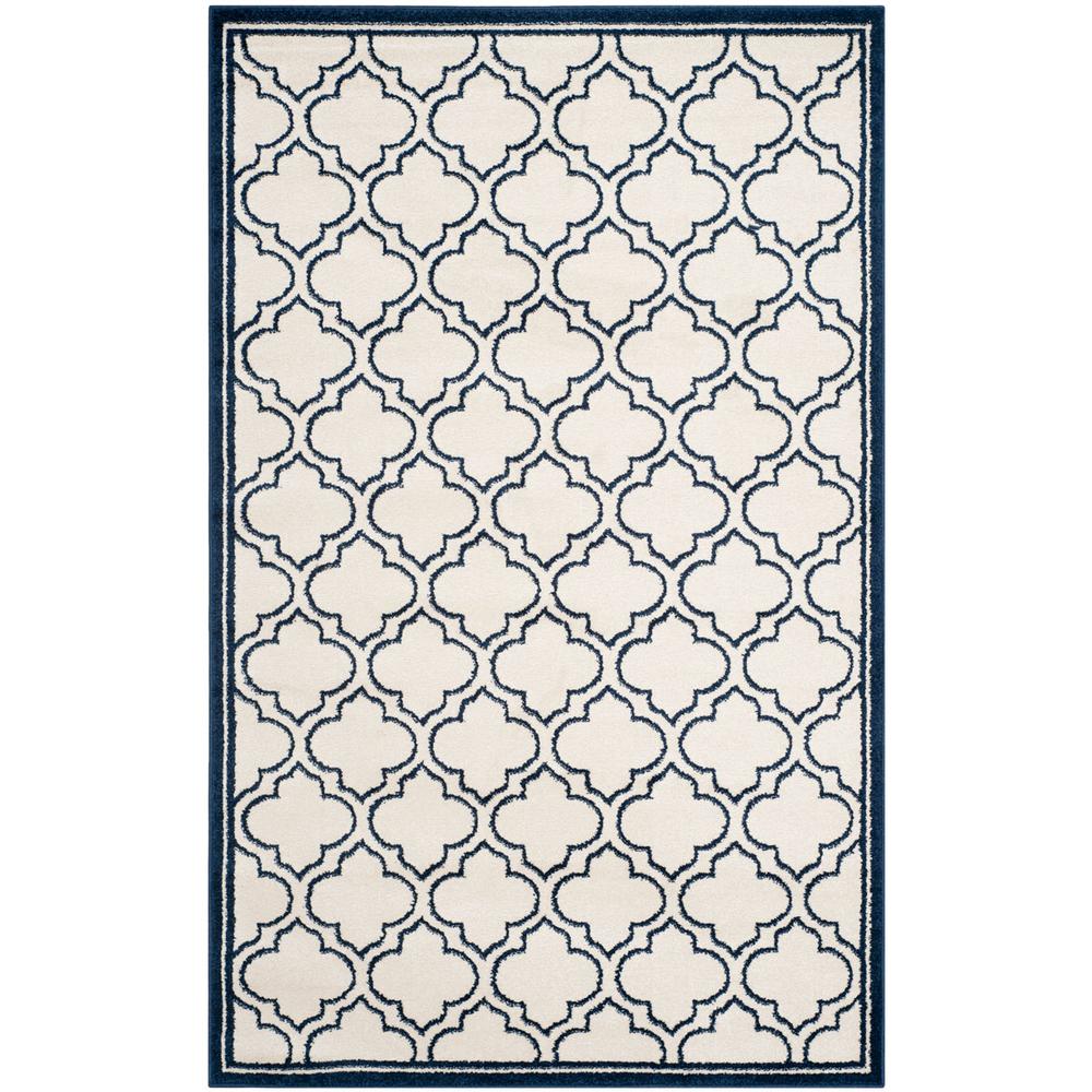 AMHERST, IVORY / NAVY, 5' X 8', Area Rug, AMT412M-5. Picture 1