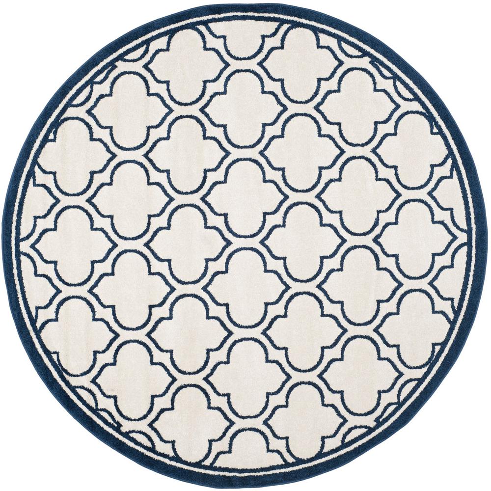 AMHERST, IVORY / NAVY, 7' X 7' Round, Area Rug, AMT412M-7R. Picture 1