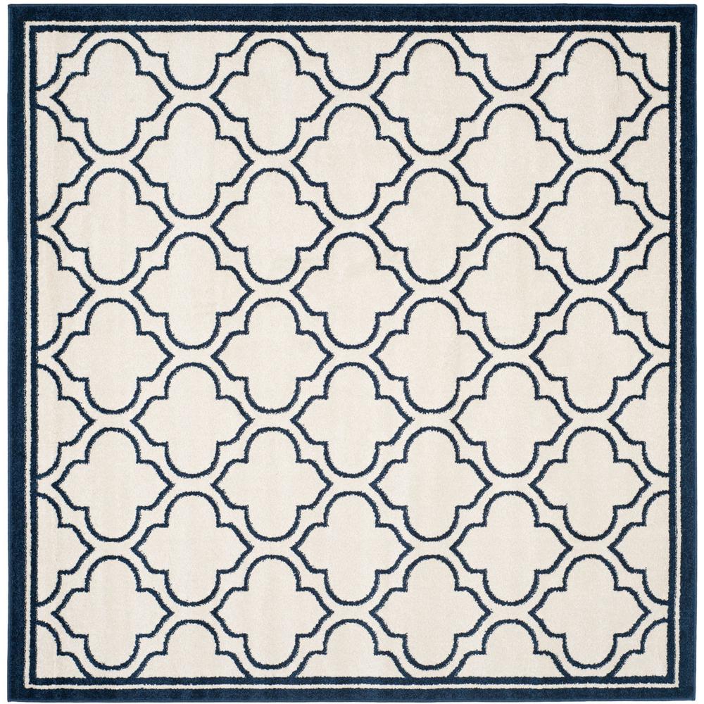 AMHERST, IVORY / NAVY, 7' X 7' Square, Area Rug, AMT412M-7SQ. Picture 1