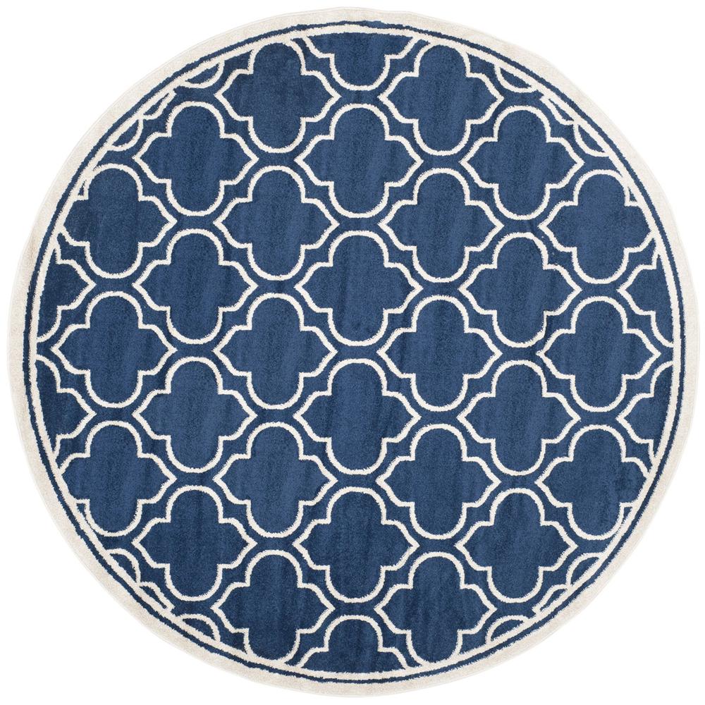 AMHERST, NAVY / IVORY, 7' X 7' Round, Area Rug, AMT412P-7R. Picture 1