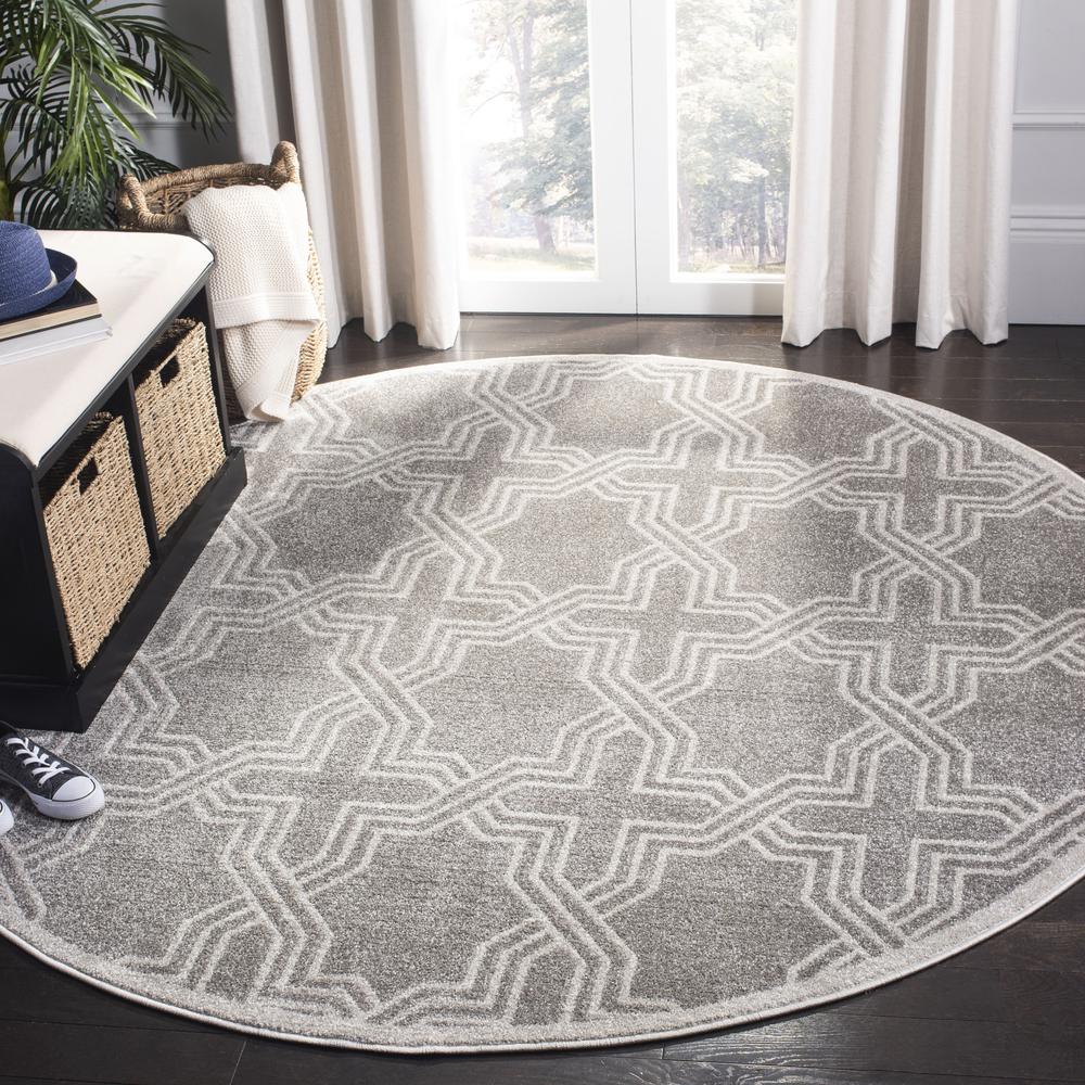 AMHERST, GREY / LIGHT GREY, 7' X 7' Round, Area Rug, AMT413C-7R. Picture 1