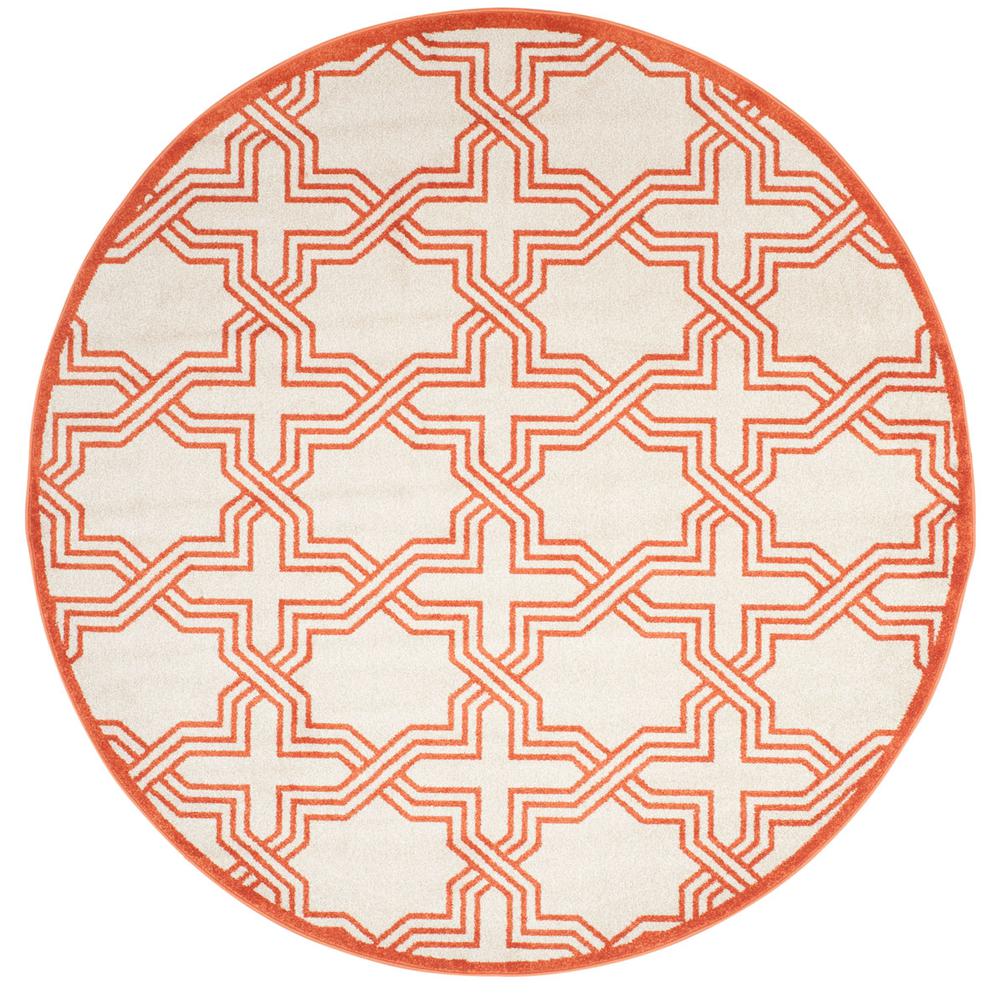 AMHERST, IVORY / ORANGE, 7' X 7' Round, Area Rug, AMT413F-7R. Picture 1