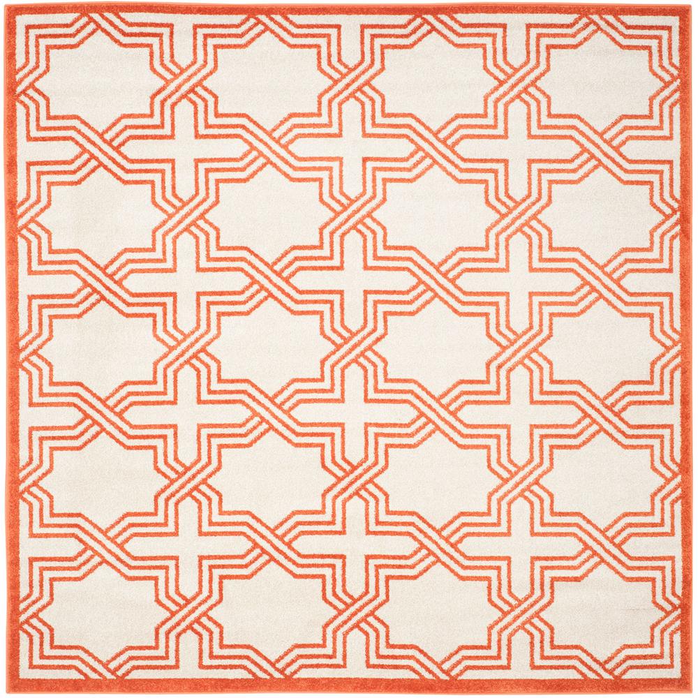 AMHERST, IVORY / ORANGE, 7' X 7' Square, Area Rug, AMT413F-7SQ. Picture 1