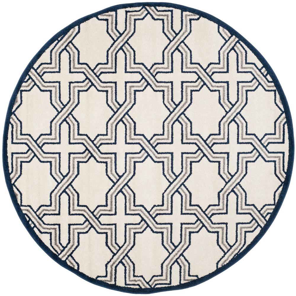 AMHERST, IVORY / NAVY, 7' X 7' Round, Area Rug, AMT413M-7R. Picture 1