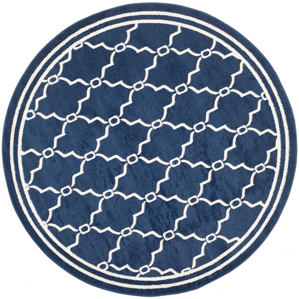 AMHERST, NAVY / BEIGE, 7' X 7' Round, Area Rug, AMT414P-7R. Picture 1