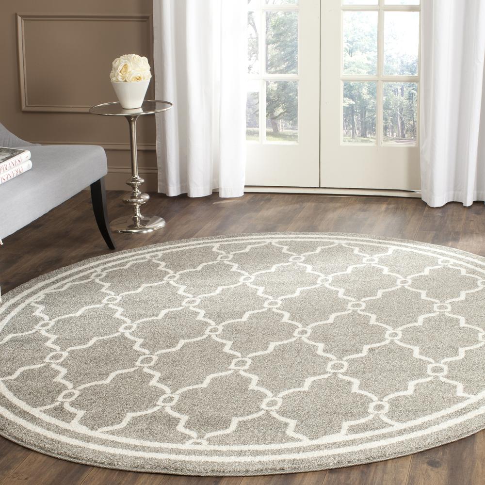 AMHERST, DARK GREY / BEIGE, 5' X 5' Round, Area Rug, AMT414R-5R. Picture 3