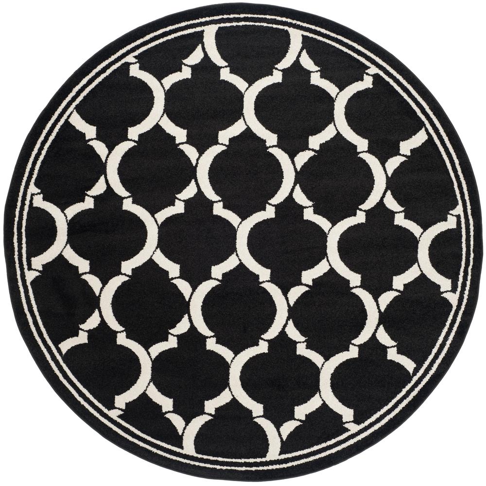 AMHERST, ANTHRACITE / IVORY, 7' X 7' Round, Area Rug, AMT415G-7R. Picture 4