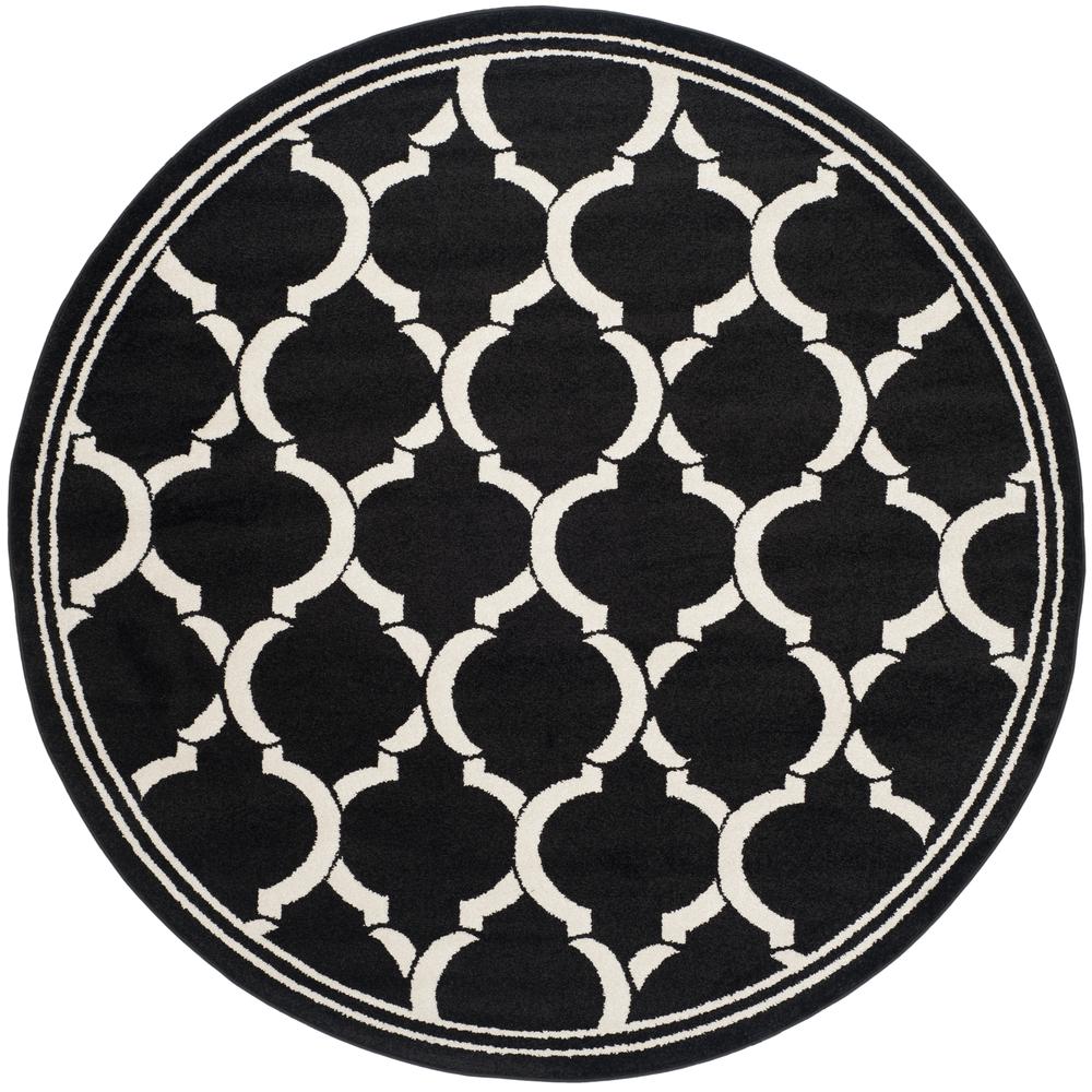 AMHERST, ANTHRACITE / IVORY, 7' X 7' Round, Area Rug, AMT415G-7R. Picture 5