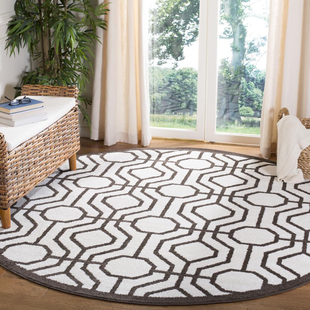 AMHERST, IVORY / BROWN, 7' X 7' Round, Area Rug. Picture 3
