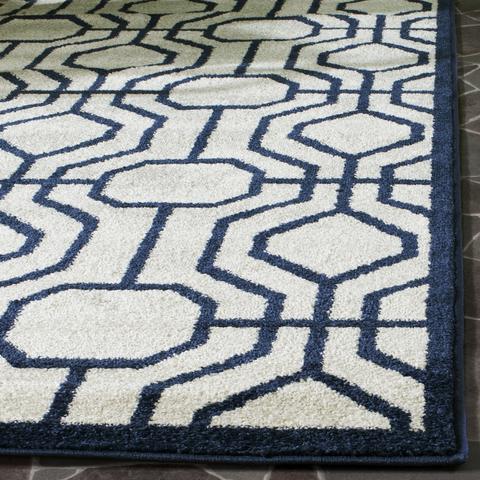 AMHERST, IVORY / NAVY, 3' X 5', Area Rug, AMT416M-3. Picture 2