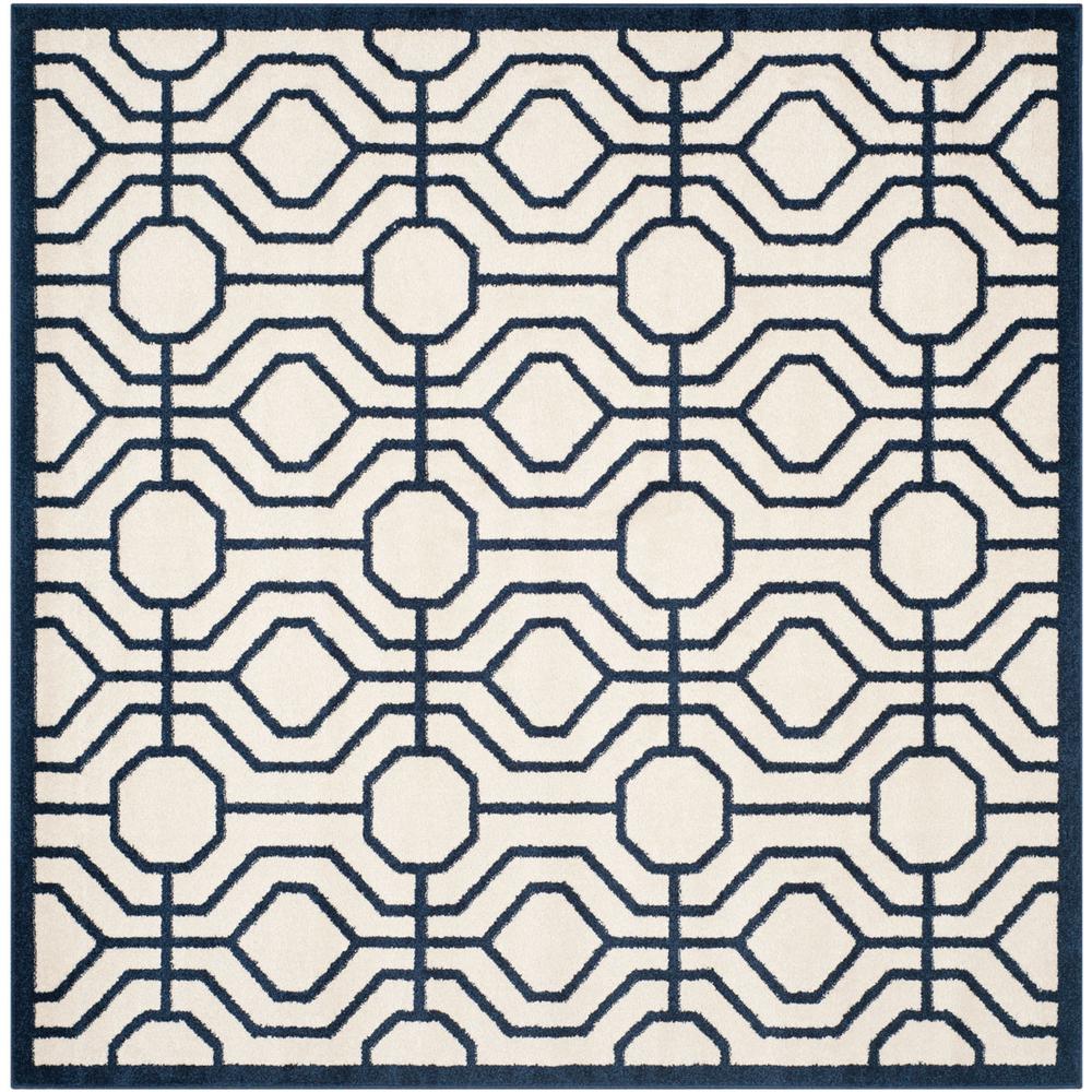 AMHERST, IVORY / NAVY, 7' X 7' Square, Area Rug, AMT416M-7SQ. Picture 1
