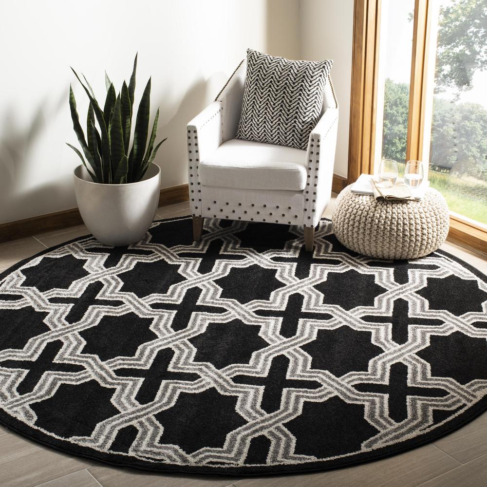 AMHERST, ANTHRACITE / GREY, 7' X 7' Round, Area Rug. Picture 1