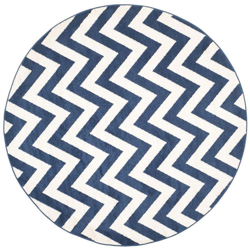 AMHERST, NAVY / BEIGE, 7' X 7' Round, Area Rug, AMT419P-7R. Picture 1