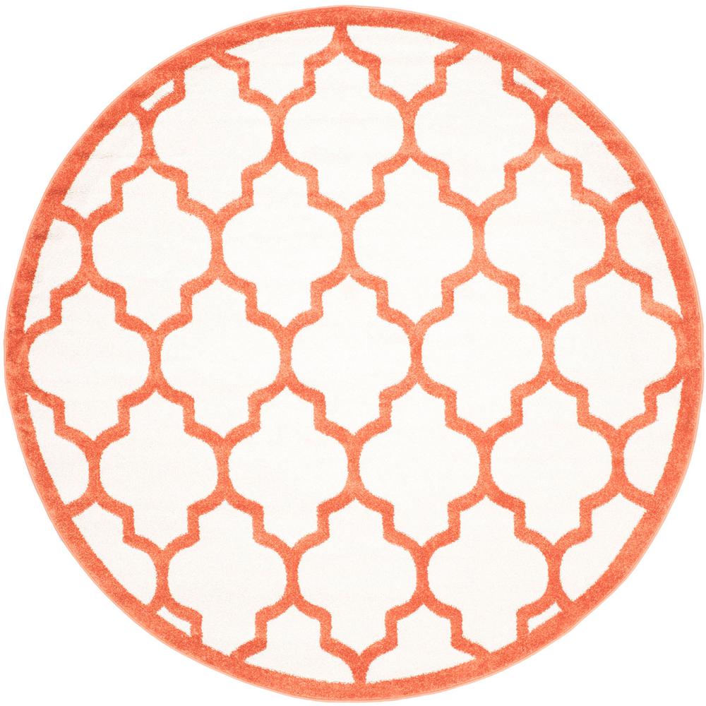 AMHERST, BEIGE / ORANGE, 7' X 7' Round, Area Rug, AMT420F-7R. Picture 1