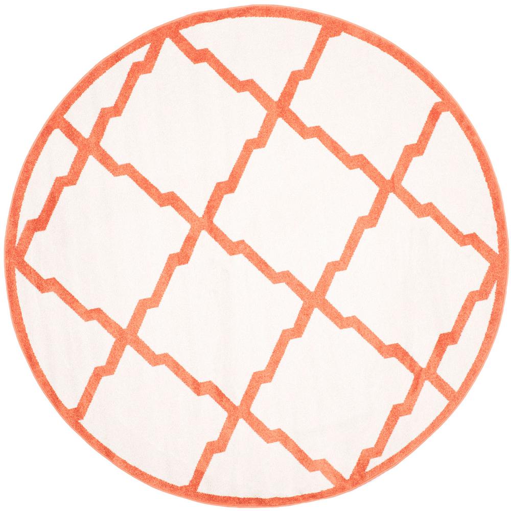 AMHERST, BEIGE / ORANGE, 7' X 7' Round, Area Rug, AMT421F-7R. Picture 1