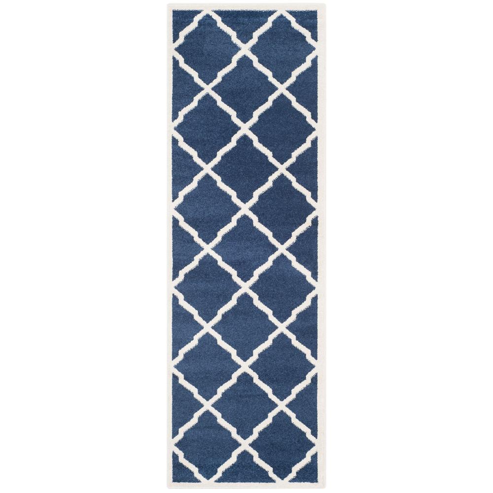 AMHERST, NAVY / BEIGE, 2'-3" X 7', Area Rug, AMT421P-27. Picture 1