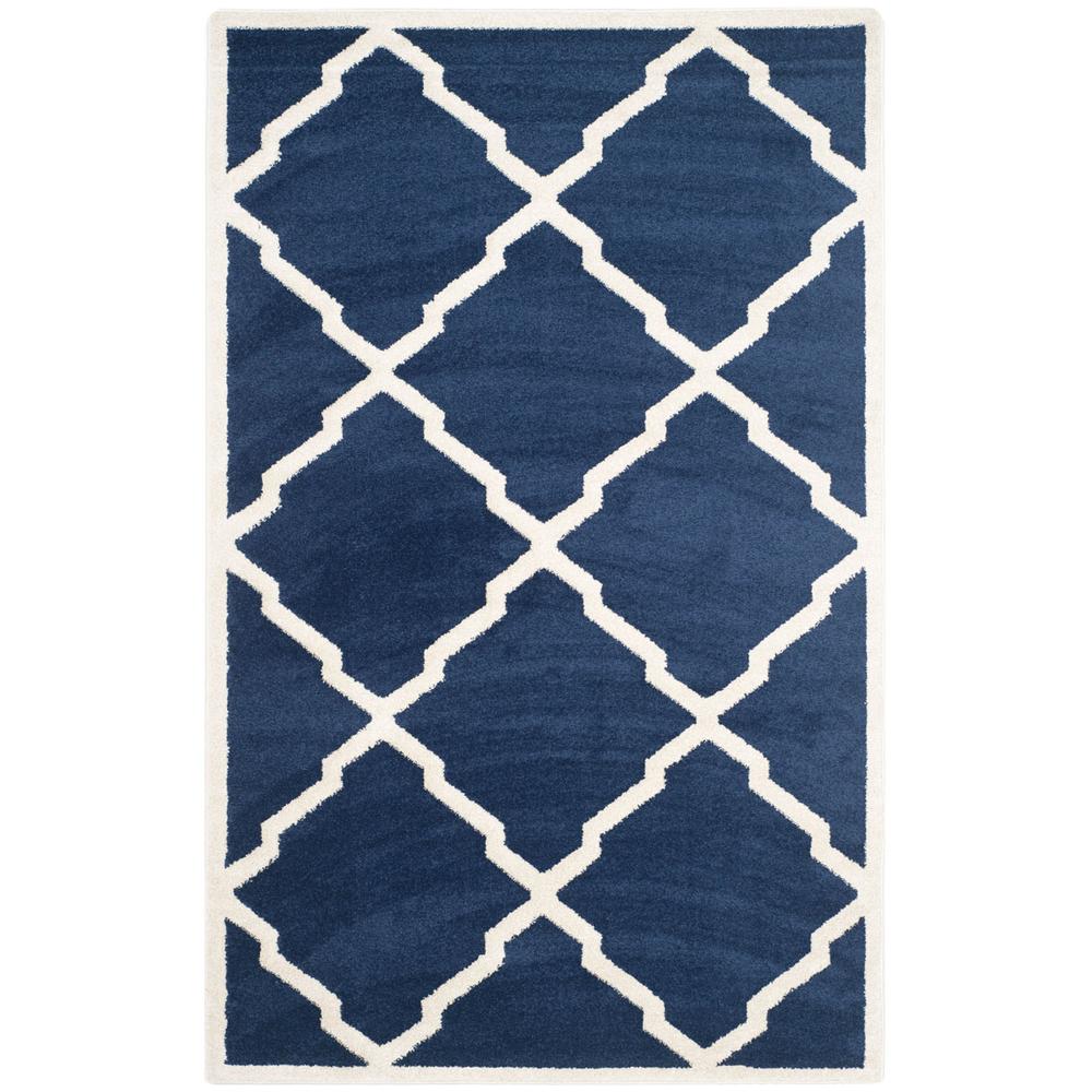 AMHERST, NAVY / BEIGE, 5' X 8', Area Rug, AMT421P-5. Picture 1