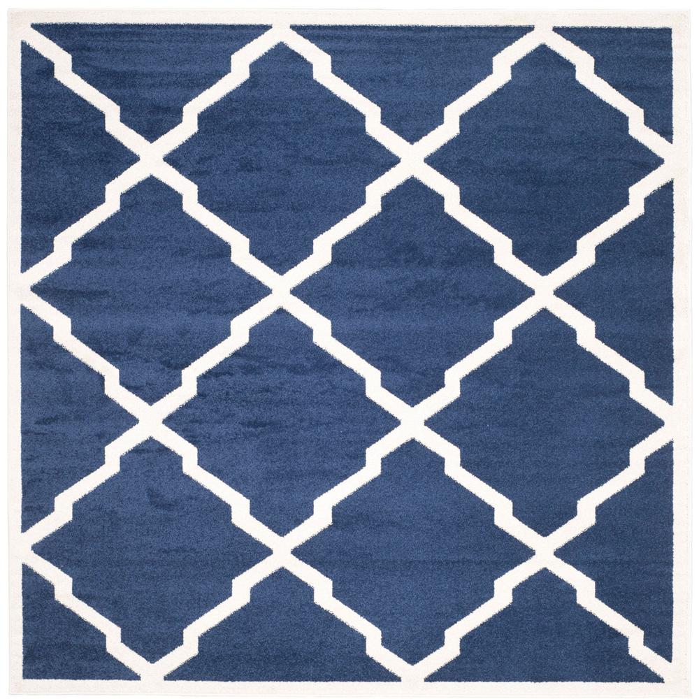AMHERST, NAVY / BEIGE, 7' X 7' Square, Area Rug, AMT421P-7SQ. Picture 1