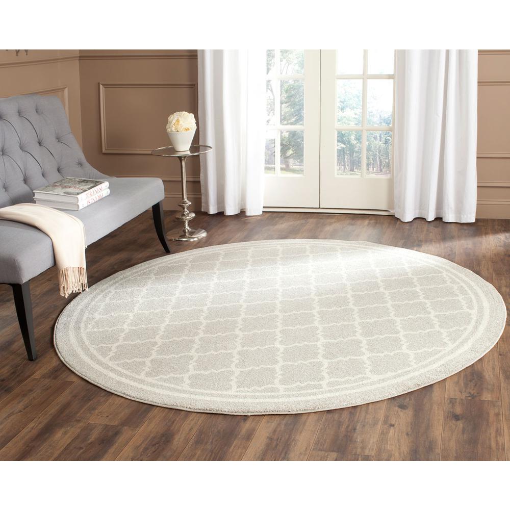 AMHERST, LIGHT GREY / BEIGE, 5' X 5' Round, Area Rug, AMT422B-5R. Picture 1