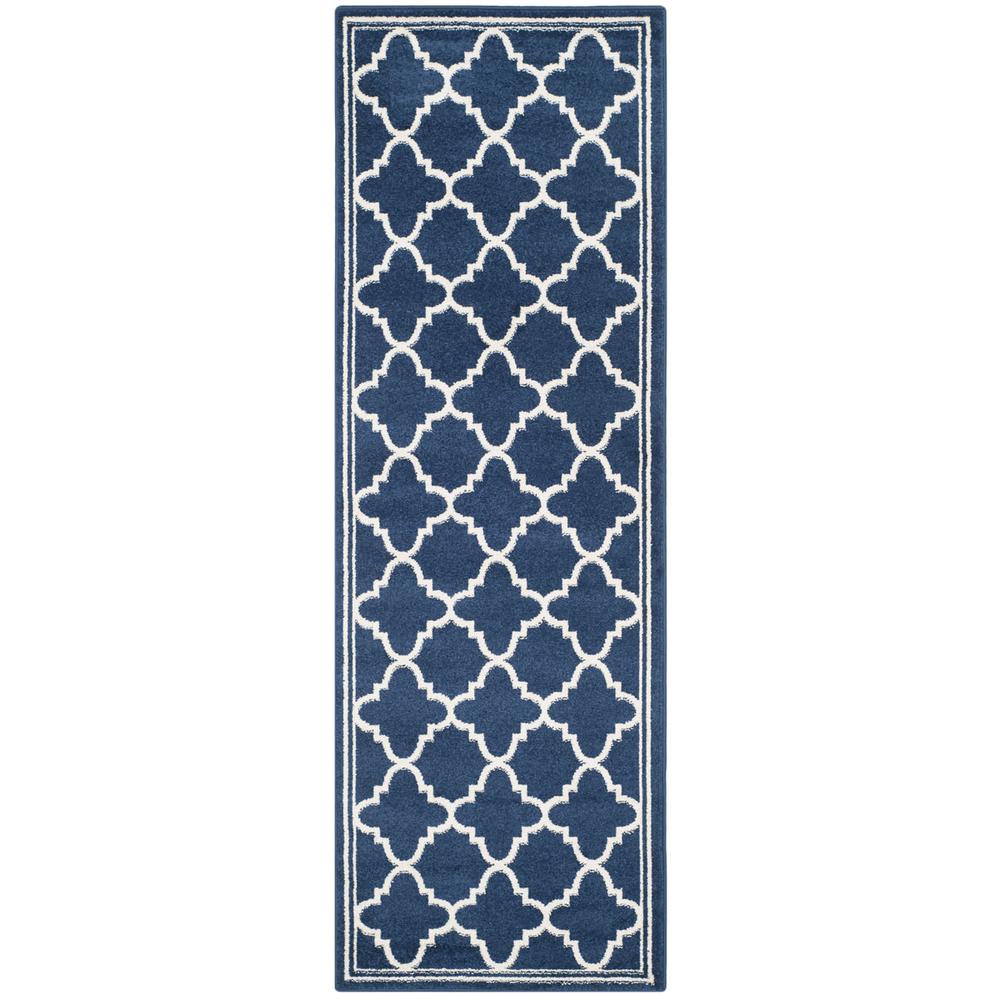 AMHERST, NAVY / BEIGE, 2'-3" X 7', Area Rug, AMT422P-27. Picture 1