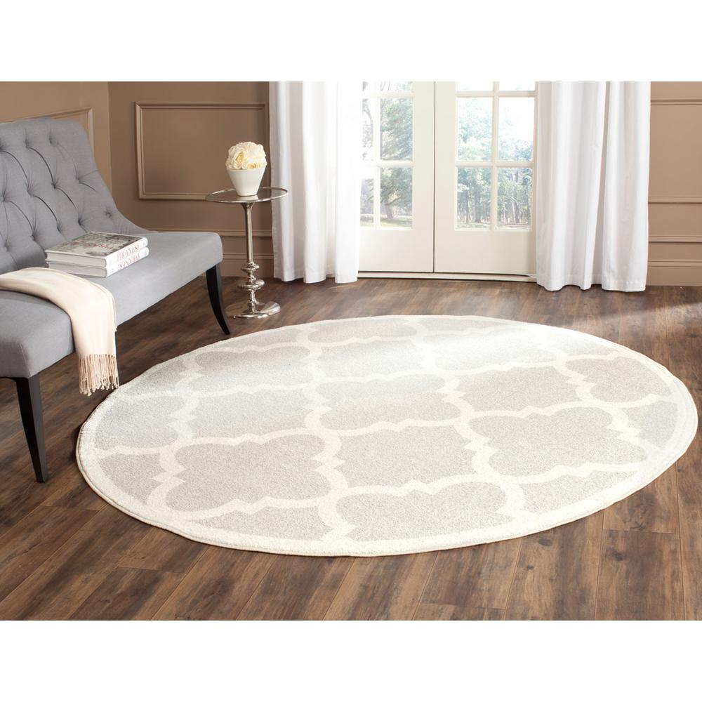 AMHERST, LIGHT GREY / BEIGE, 5' X 5' Round, Area Rug, AMT423B-5R. Picture 1