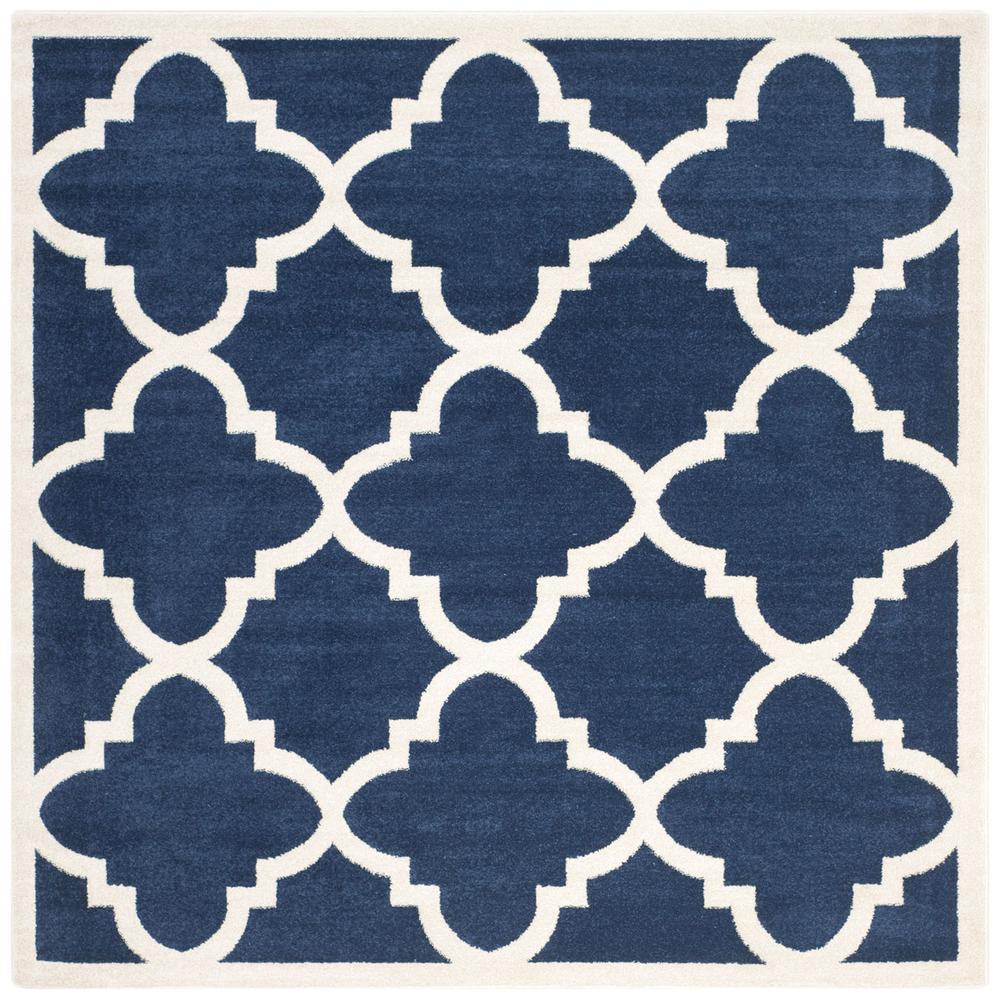 AMHERST, NAVY / BEIGE, 7' X 7' Square, Area Rug, AMT423P-7SQ. Picture 1