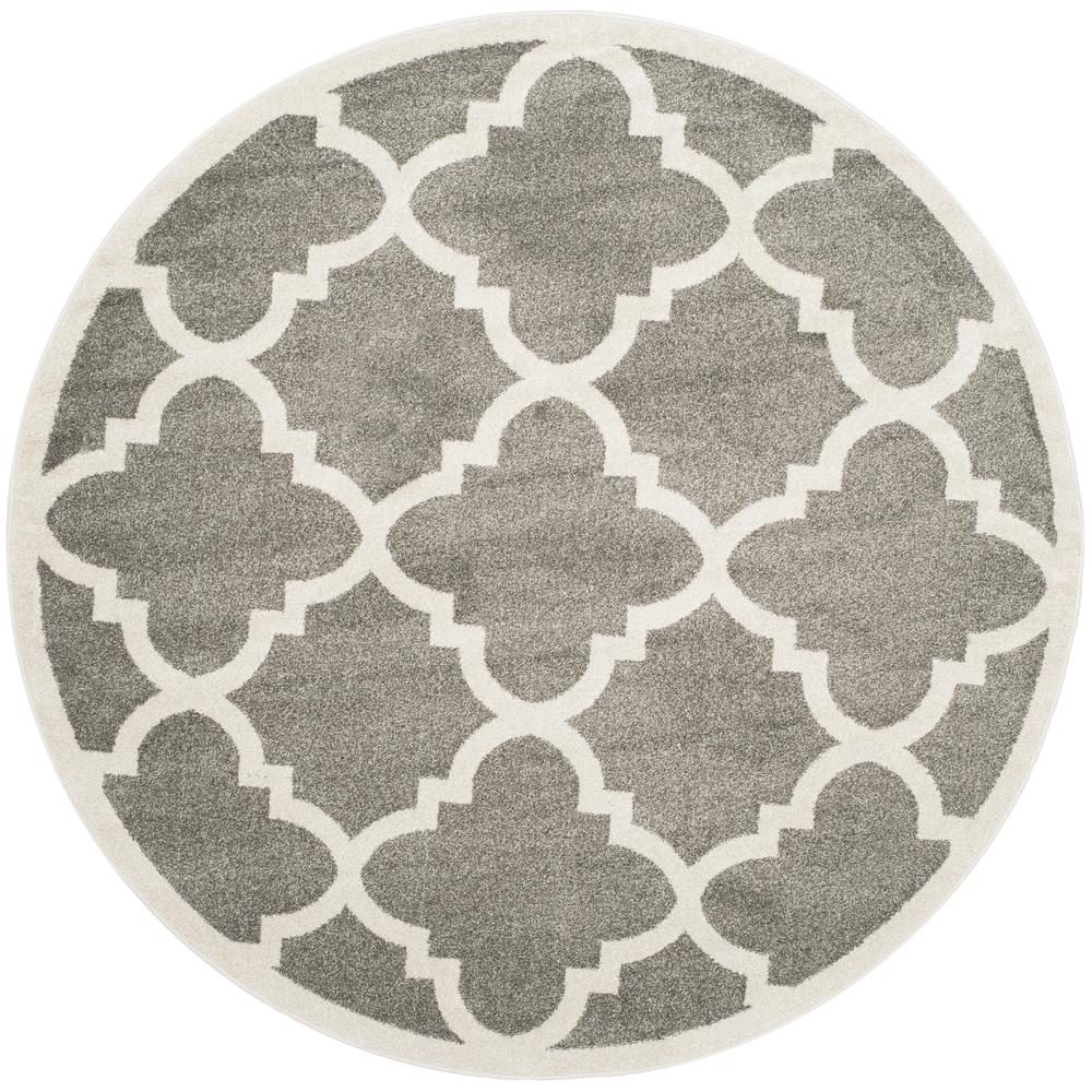 AMHERST, DARK GREY / BEIGE, 5' X 5' Round, Area Rug, AMT423R-5R. Picture 1