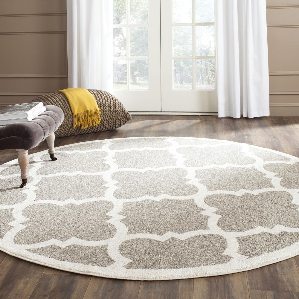 AMHERST, DARK GREY / BEIGE, 5' X 5' Round, Area Rug, AMT423R-5R. Picture 3