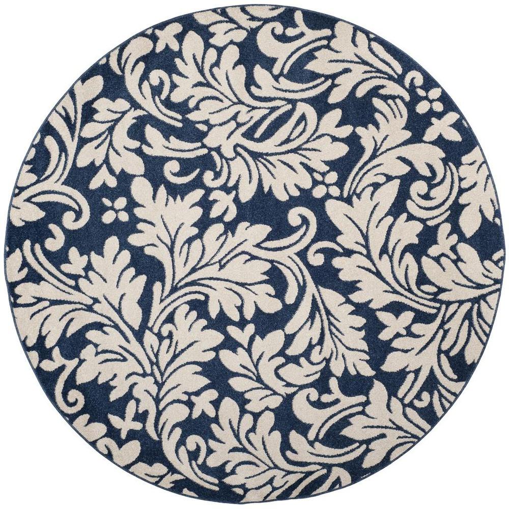 AMHERST, NAVY / IVORY, 7' X 7' Round, Area Rug, AMT425P-7R. Picture 1