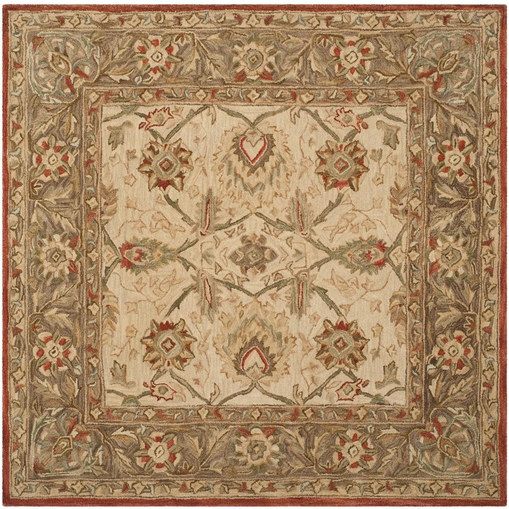 ANATOLIA, BEIGE / RUST, 6' X 6' Square, Area Rug. Picture 1