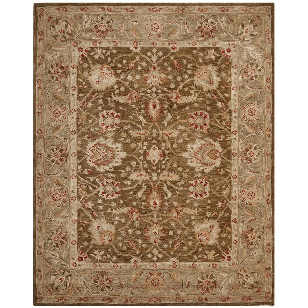 ANATOLIA, BROWN / GREEN, 9'-6" X 13'-6", Area Rug. Picture 1