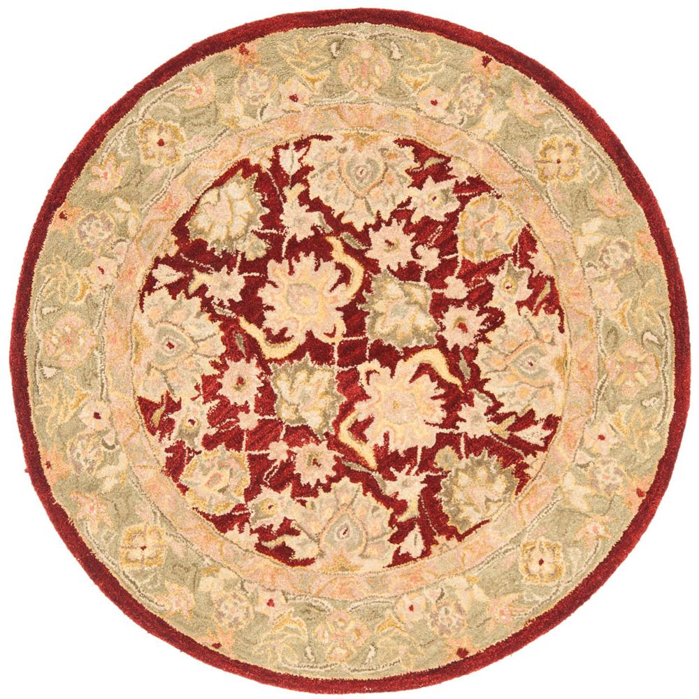 ANATOLIA, RED / MOSS, 4' X 4' Round, Area Rug. Picture 1