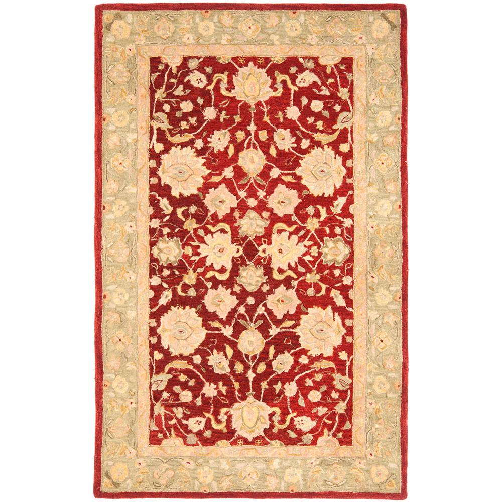 ANATOLIA, RED / MOSS, 5' X 8', Area Rug. Picture 1