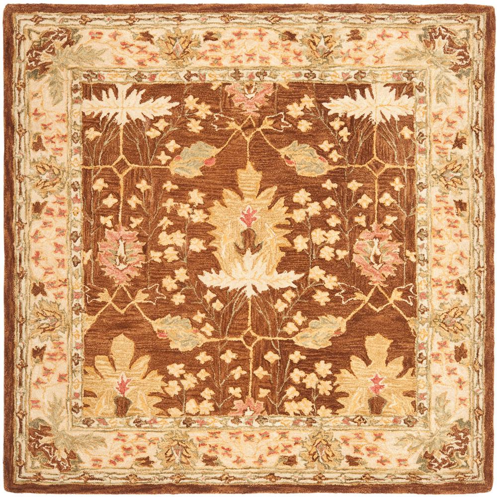 ANATOLIA, BROWN / BEIGE, 6' X 6' Square, Area Rug, AN540B-6SQ. Picture 1