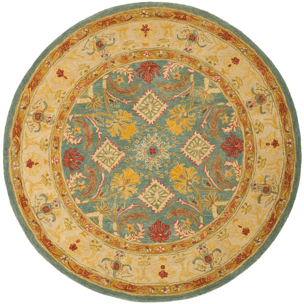 ANATOLIA, LIGHT BLUE / IVORY, 4' X 4' Round, Area Rug. Picture 1