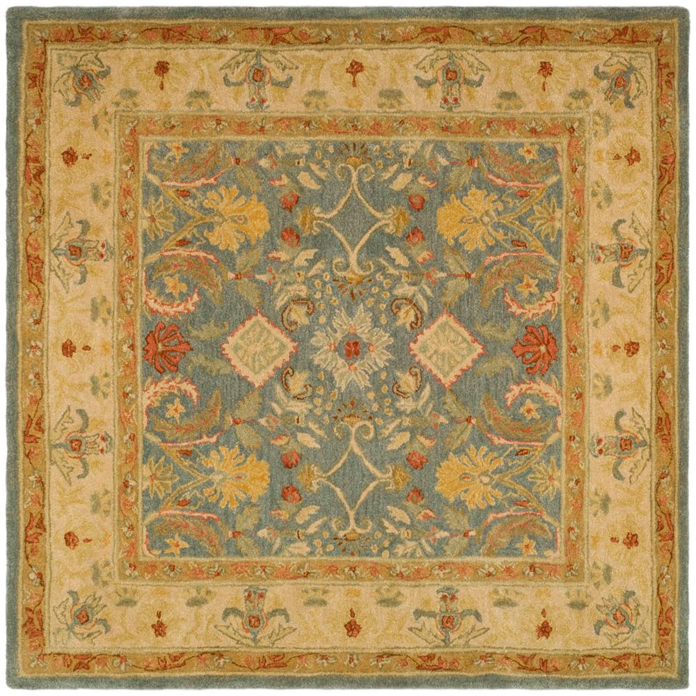 ANATOLIA, LIGHT BLUE / IVORY, 6' X 6' Square, Area Rug. Picture 1
