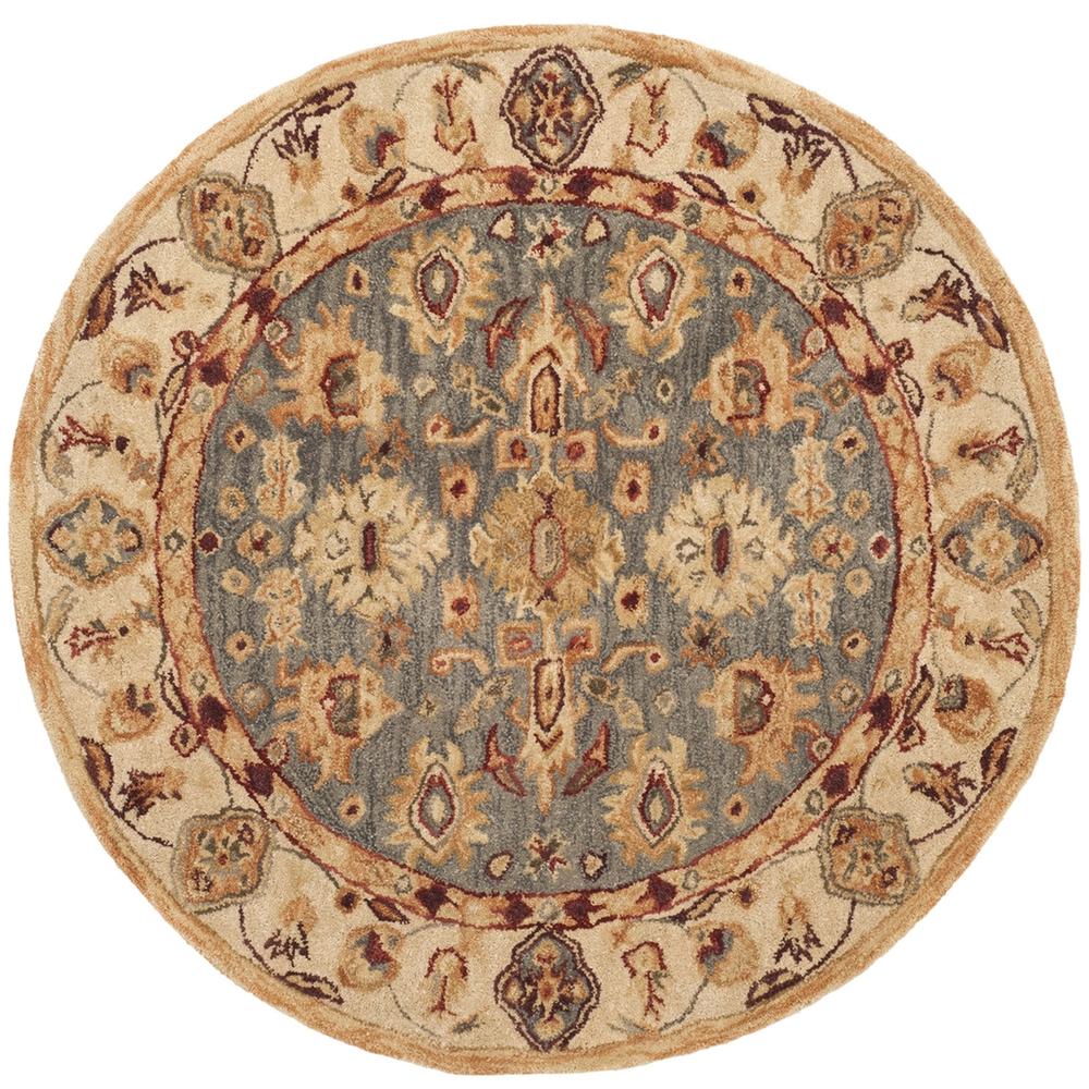 ANATOLIA, BLUE / IVORY, 4' X 4' Round, Area Rug. Picture 1