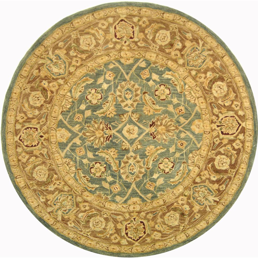 ANATOLIA, TEAL BLUE / TAUPE, 4' X 4' Round, Area Rug. Picture 1