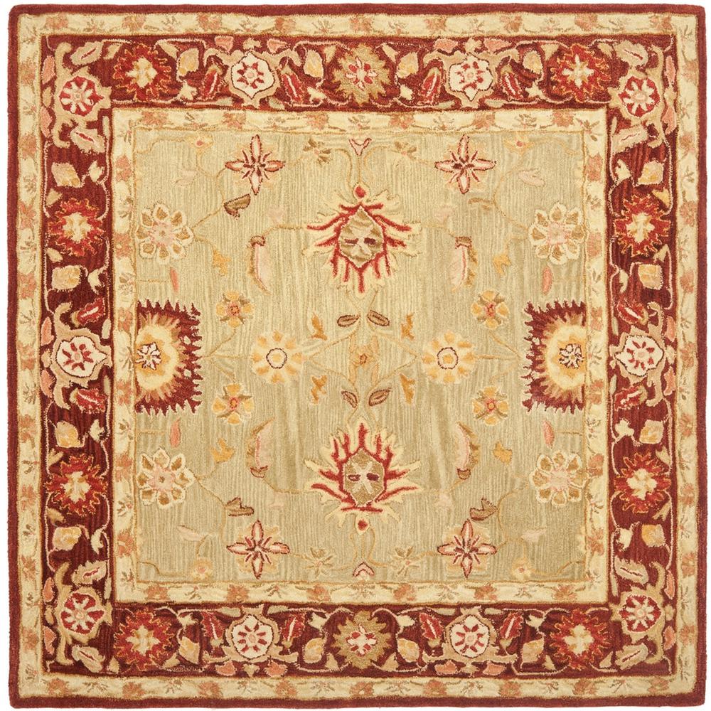 ANATOLIA, SAGE / BURGUNDY, 6' X 6' Square, Area Rug. Picture 1