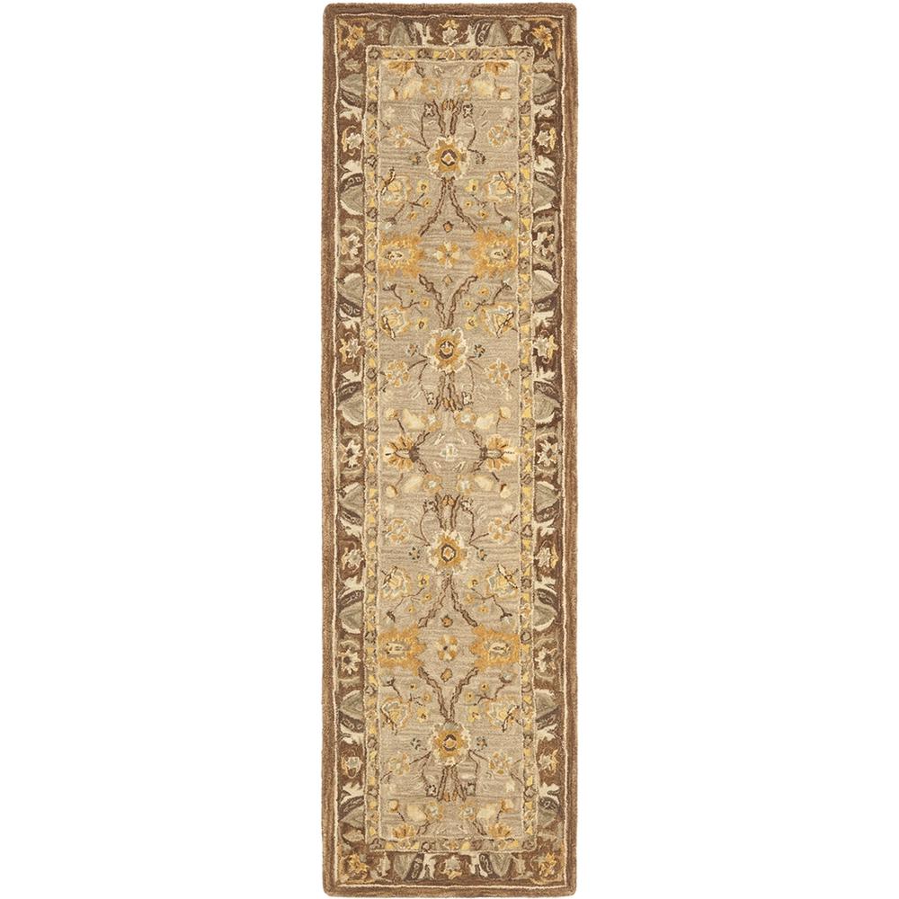 ANATOLIA, DARK GREY / BROWN, 2'-3" X 8', Area Rug. Picture 1