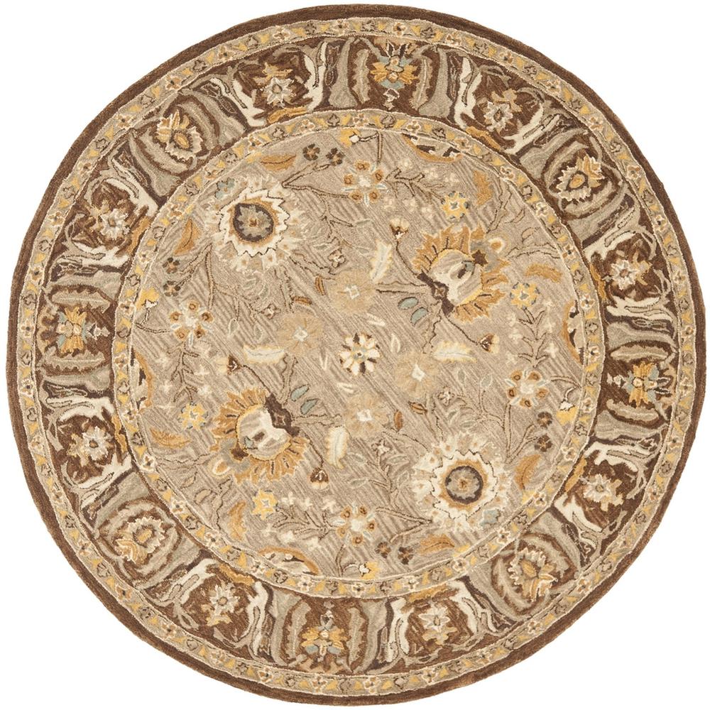 ANATOLIA, DARK GREY / BROWN, 4' X 4' Round, Area Rug. Picture 1